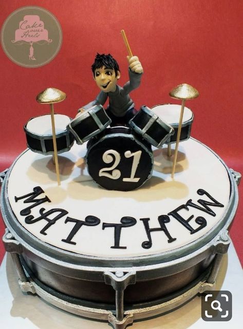 Drum Birthday Cakes, Fisherman Cake, Bolo Musical, Music Themed Cakes, Music Cakes, 17 Birthday Cake, Drum Cake, Music Cake, Guitar Cake