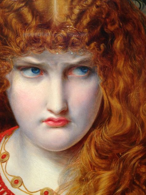 Helen Of Troy by Anthony Frederick Augustus Sandys Frederick Sandys, Moody Victorian, Baroque Wall, Helen Of Troy, John Everett Millais, Woman In Red, Gustave Courbet, Aesthetic Decor, Pre Raphaelite