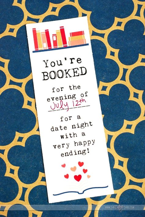 Library Date Night Bookmark Invitation Date Invitation Boyfriend Cute Ideas, Date Invitation Boyfriend, Date Night Cards Ideas, Date Night Invitation Boyfriend, Date Card Ideas, Date Night Invitation, Bookmark Invitation, Night Checklist, Kitty Invite