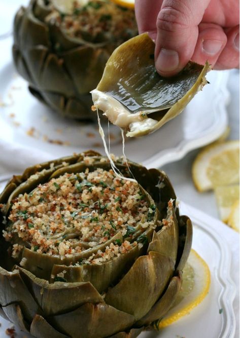 Cheesy Stuffed Artichokes | Dash of Savory | Cook with Passion Red Wine Braised Short Ribs, Wine Braised Short Ribs, Stomach Rumbling, Stuffed Artichokes, Thanksgiving Brunch, Vegetable Side Dishes Recipes, Artichoke Recipes, Cozy Couch, Braised Short Ribs