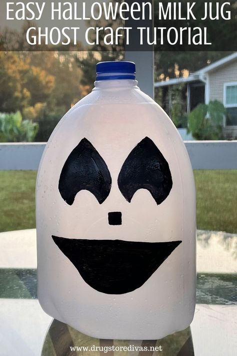 Milk Jug Halloween, Milk Jug Ghosts, Halloween Milk Jugs, Ghost Craft, Haunted Trail, Ghost Crafts, Recycle Bin, Diy Posts, Fall Stuff