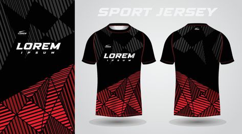 Red Design Wallpaper, Sport Jersey Design, Jersey Background, Black And Red Design, Red And Black Shirt, Jersey Tshirt, Sports Jersey Design, Sport Jersey, Red Jersey