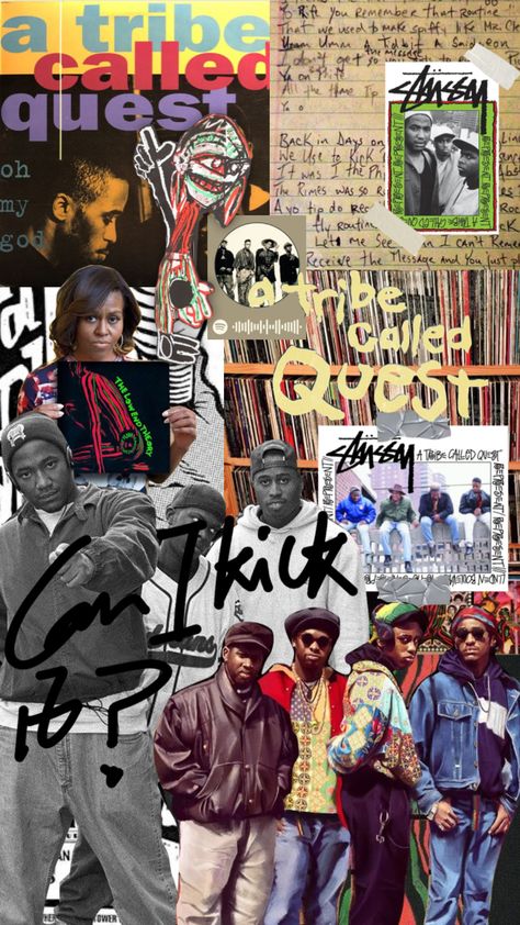 90s Collage Hip Hop, 90s Rap Collage, 90s Hip Hop Culture, 90s Hiphop Wallpapers, Hip Hop Collage Art, Atcq Hip Hop Wallpaper, Hiphop Culture Aesthetic, Hiphop Collage Art, Atcq Hip Hop