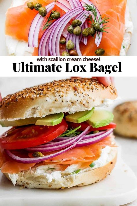 Bagel And Lox Sandwich, Lox Sandwich Recipe, Bagels Lox And Cream Cheese, Bagels With Lox, Lox Recipe Breakfast, Lox Recipe Lunch, Nova Lox Bagel, Lox Bagel Sandwich, Bagel With Lox And Cream Cheese