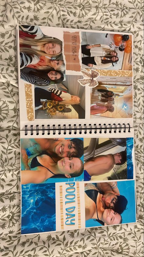 Bucketlist Scrapbook Ideas, Scrapbooking School Years, Photo Album Covers Ideas, Summer Vacation Scrapbook Ideas, Photo Album Front Cover Ideas, Graduation Scrapbook Ideas Memory Books, What To Put In A Scrapbook, Scrapbook Layout Ideas Multiple Photos, Month Scrapbook Ideas