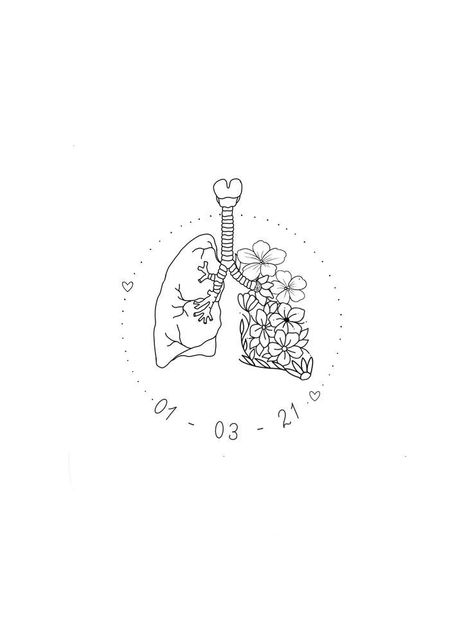 Simple Lung Tattoo, Lungs And Flowers Tattoo, Heart And Lung Tattoo, Lung Transplant Tattoo, Lung Tattoo With Flowers, Mom Tribute Tattoo, Lung Tattoo Ideas, Psychology Tattoo Minimalist, Ukiyo Tattoo