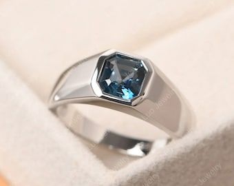 Silver Ring Mens, Blue Stone Ring For Men, Men’s Engagement Rings Silver, Silver Stone Rings For Men, Mens Sapphire Ring, Stone Rings For Men, Mens Rings For Sale, Rings With Stones, Stone Ring Design