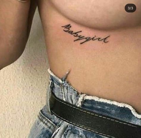 Underbum Tattoos Women, Underbutt Tattoo Girl, Under Buttcheek Tattoo Women Words, Name Under Breast Tattoo, Name On Buttcheek Tattoo, Name Tattoo Under Breast, Bad Girl Tattoo Ideas, Dirty Tattoos For Women, Tattoos For Women Underboob