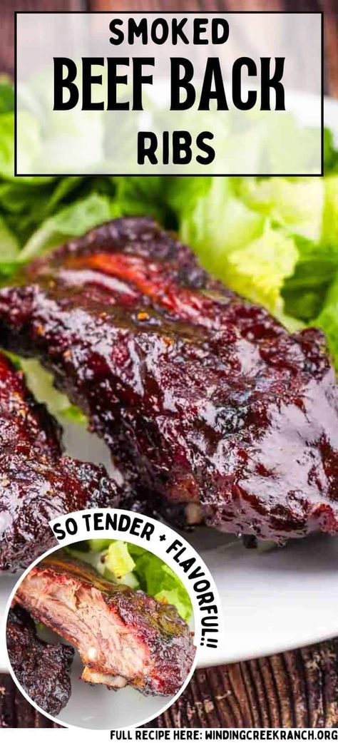 Perfect Smoked Beef Back Ribs Recipe on Pellet Grill Ribs On Pellet Grill, Beef Back Ribs Recipe, Smoked Beef Ribs Recipe, Smoked Beef Back Ribs, Back Ribs Recipe, Ranch Recipes, Smoked Beef Ribs, Beef Back Ribs, Smoked Wings