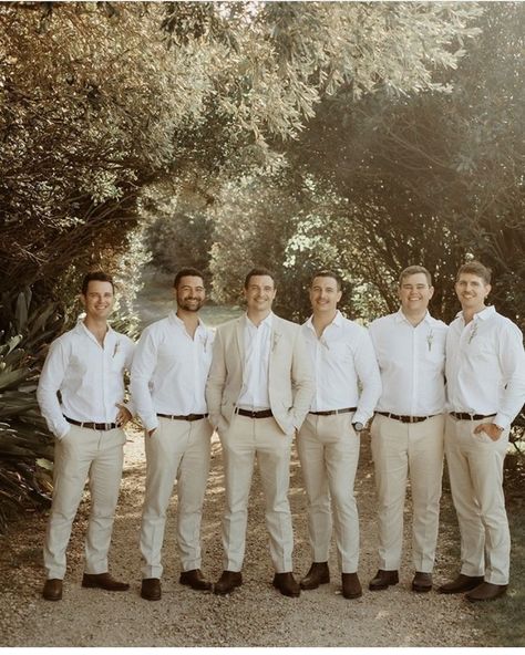 Wedding Groomsman Outfit, Beachy Groomsmen Attire, Tropical Groomsmen Attire, Simple Groomsmen Attire, Simple Groom Attire, Beach Groomsmen Attire, Guayabera Wedding, Groomsmen Attire Beach Wedding, Tan Groomsmen