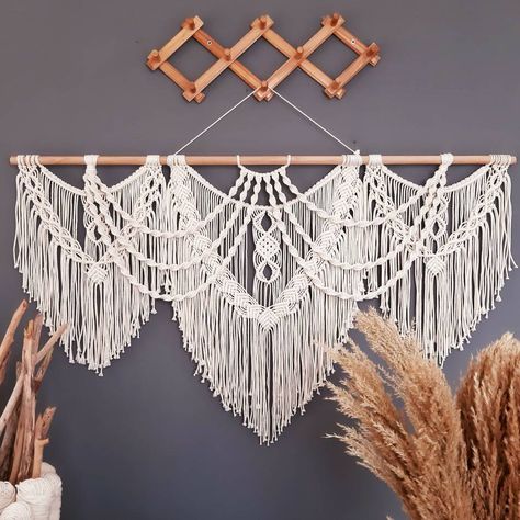 White Macrame Wall Hanging, Macrame Christmas Decorations, Boho Sisustus, Macrame Wedding Arch, Crochet Wall Decor, Extra Large Macrame Wall Hanging, Macrame Headboard, Handwoven Tapestry, Macrame Backdrop