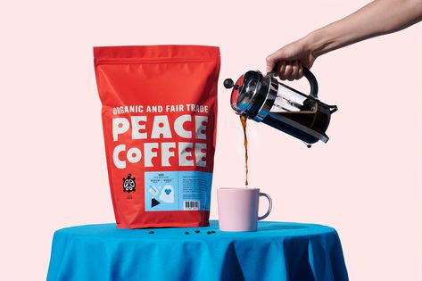 Peace Coffee Rebrand on Behance Peace Coffee, Packaging Food, Coffee Truck, Fair Trade Coffee, Consumer Packaging, Logo Identity, Coffee Service, Graphic Design Packaging, Coffee Packaging