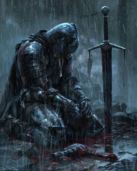 Era Medieval, Fantasy Vibes, Witcher Wallpaper, Dark Souls Artwork, Crusader Knight, Medieval Aesthetic, Core Core, Warriors Wallpaper, Dark Fantasy Artwork