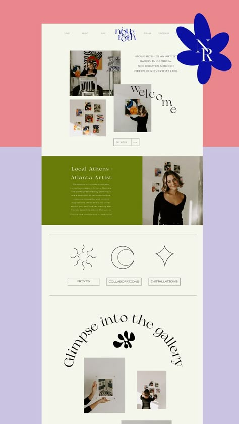 Simple Personal Website, Web Design Personal Website, Ethereal Website Design, Website Design Moodboard, Artsy Website Design, Illustrator Website Design, Sophisticated Web Design, Artist Website Design Inspiration, Artist Web Design