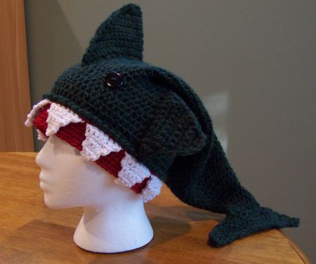 Shark Hat for Halos of Hope Shark Crochet Pattern Free, Crochet Shark Hat, Crochet Shark Blanket, Shark Crochet Pattern, Crafting With Cat Hair, Crocheted Shark Pattern, Shark Crochet, Crochet Shark, Shark Hat