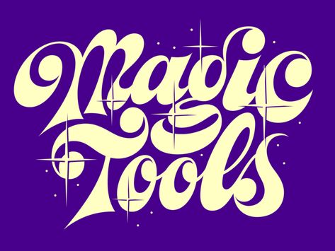 Magic Tools shine logo 1970s lettering groovy type illustration Letters Cursive, Fonts Dafont, Fonts Vintage, Magic Tools, Fonts Tattoo, Abi Motto, Inspiration Typographie, Fonts Cursive, Alphabet Lettering