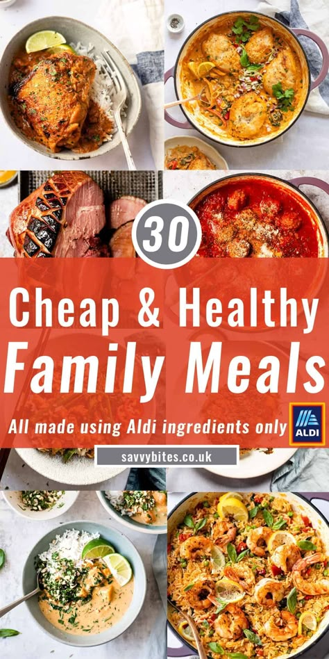 Cheap healthy meals should still mean delicious and creative recipes that are quick and easy to make. 30 Aldi recipes made using simple ingredients. Cheap Healthy Family Meals, Aldi Dinners, Dinner Ideas For Family Healthy, Budget Meal Planning Families, Student Meals, Aldi Meals, Crockpot Recipes Ground Beef, Aldi Meal Plan, Cheap Family Meals