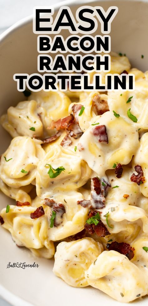 Tortellini Hotdish, Cheese Tortellini Recipes Blackstone, Chicken Bacon Tortellini Recipes, Chicken Bacon Ranch Tortellini Crockpot, Tortellini Bacon Recipes, Refrigerator Tortellini Recipes, Bacon Cheeseburger Tortellini, Leftover Tortellini Recipes, Fresh Cheese Tortellini Recipes