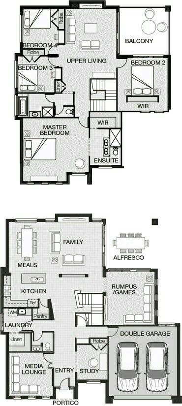 This is a nice set up!! 300m2 House Plan, Rumpus Room, Pantry Laundry, Kids Homework, Nice House, 4 Bedroom House, Bedroom House Plans, New House Plans, Sims House