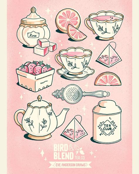 Each month we have a new artist for our Tea Tasting Club! 🥰 This month it is Eve Anderson. 🩷 Eve Anderson is a digital illustrator inspired by all things retro, vintage and pink. 🎀 Eve’s artwork features everyday objects infused with fun stylised details, textures and colours. 😍 Her illustrations can be found across a range of products including book covers, fabrics and stationery. 🌺 To explore more artwork follow @eveandersondraws on instagram or visit www.eveandersondraws.com 👀 Recipe Drawing, Coffee Drawing, Tea Tasting, Little Doodles, Wallpaper Stickers, Bar Art, Black Stickers, Craft Stickers, Cartoon Clip Art