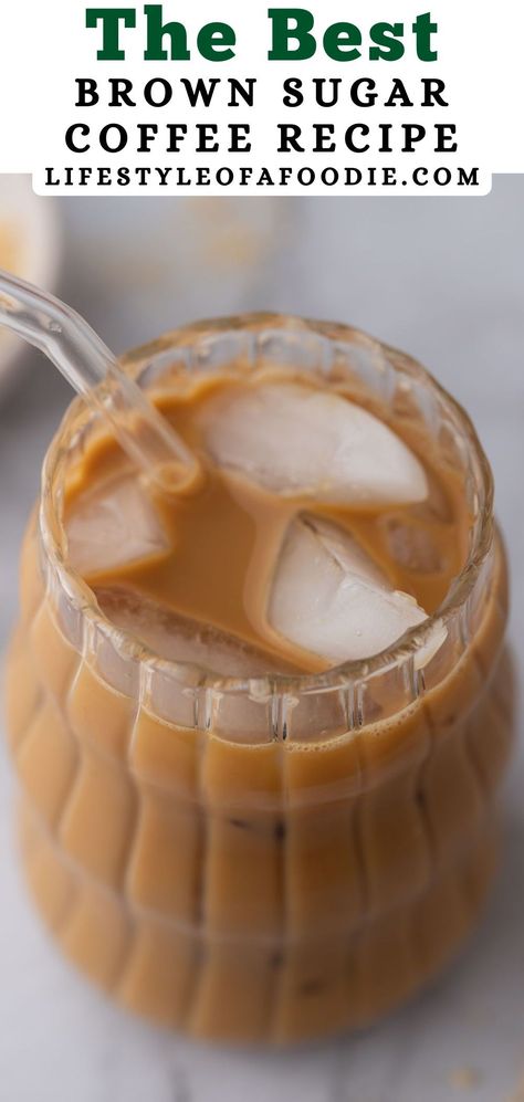 Iced Coffee With Creamer Recipe, At Home Iced Coffee Recipes Healthy, Barista Drink Recipes, Brown Sugar Espresso Drink, Brown Sugar Coffee Recipe, Easy At Home Coffee Recipes, Healthy Iced Coffee Recipe At Home, Low Calorie Iced Coffee At Home, Hot Coffee Recipes At Home Easy