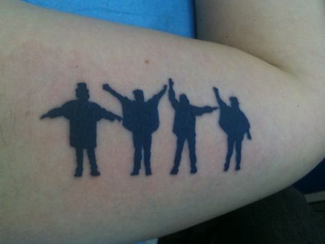 The Beatles' Help! silhouette. Help Tattoo, Beatles Tattoo, Beatles Help, The Beatles Help, Soul Tattoo, Rubber Soul, Music Tattoos, Badass Tattoos, Cute Tattoos