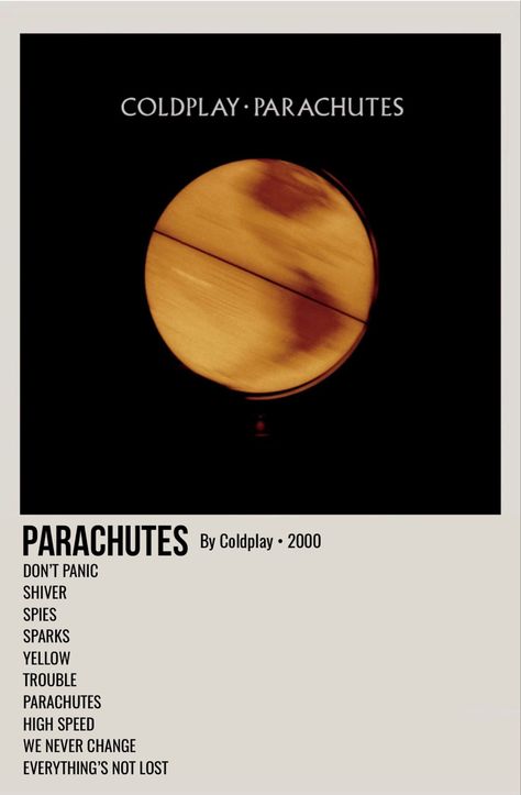 Poloroid Pictures Album Covers, Albums Polaroid Posters, Jpillas42 Minimal Posters, Coldplay Parachutes Poster, Album Covers Coldplay, Coldplay Album Poster, Polaroid Poster Music Albums, Music Album Posters Aesthetic, Aesthetic Album Posters