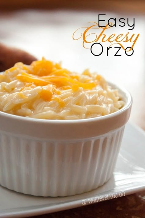 Cheesy Orzo, Orzo Recipes, Easy Cheesy, Recipe Blog, Eat Meat, Easy Dinners, Side Recipes, Orzo, Side Dish Recipes