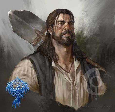 ArtStation - Darkeport Portraits Fantasy Farmer Art, Dnd Villager Npc, Farmer Character Art, Peasant Fantasy Art, Farmer Artwork, Fantasy Farmer, Dnd Peasant, Village Rpg, Farmer Character Design