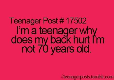 My back always hurts, especially because I'm in a wheelchair. It's like not even funny… But it's true so that's why I'm pinning it Teenager Posts, Back Hurts, Teenager Post, Wordpress Website Design, Teenager Posts Funny, Blog Themes, Professional Website, Wordpress Website, News Blog