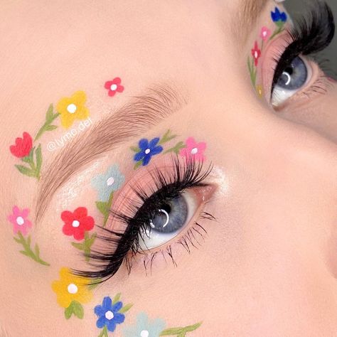 Flower Makeup, Cute Eye Makeup, Face Paint Makeup, Event Makeup, Magical Makeup, Barbie Makeup, Halloween Makeup Inspiration, Eye Makeup Designs, Dope Makeup