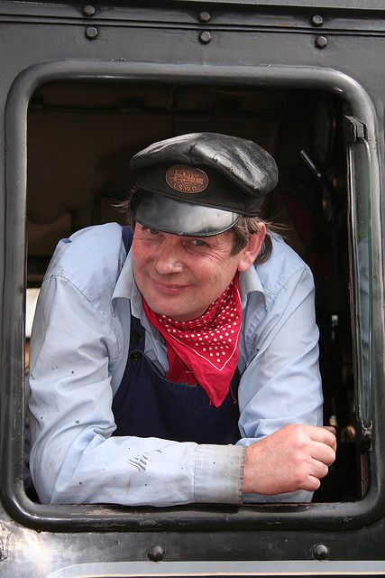 Steam Train Worker - Bluebell Railway People At Work, Train Engineer, Kindergarten Coloring Pages, Railway Line, Steam Engine Trains, Man Projects, Steam Railway, Working Men, British Railways