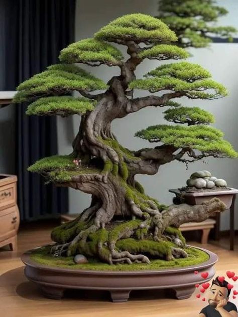 Small Tree Plant, Garden Design Indoor, Earth Minimalist, Miniature Garden Ideas, House Plants Aesthetic, Bonsai Tree Design, Plant Bedroom Aesthetic, Styling Plants, Indoor Garden Design