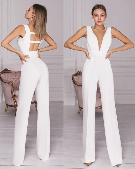 White Jumpsuit Formal, Bridal Pant Suit, Bridal Romper, Jumpsuit Wedding, Wide Leg Pants High Waisted, White Wedding Suit, Wedding Pantsuit, Formal Jumpsuit, Bridal Jumpsuit