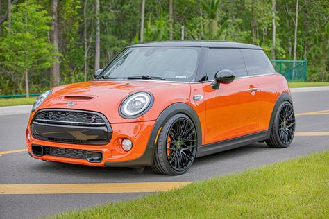 Sharing our recent mods: 2019 Mini Cooper S / F56 Wheels: Black Momo Catania 19” x 8.5 5x112 35 offset Tires: Federal Evoluzion ST-1 215/35R19 Suspension: GodSpeed Coilovers Custom Brake Caliper Covers by: MGP Photography by: One Creative Media, LLC. F56 Cooper S, Mini Cooper S F56, Mini Cooper 2017, Mini Cooper Works, Black Mini Cooper, Mini Cooper S, Black Mini, Mini Cars, My Dream Car