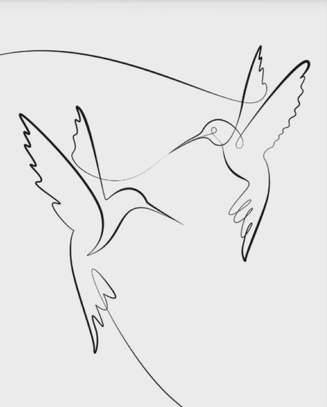 2 Hummingbirds Drawing, Lined Hummingbird Tattoo, Simple Line Hummingbird Tattoo, Hummingbird Sketch Simple, Linework Hummingbird Tattoo, Whimsical Hummingbird Tattoo, Hummingbird Line Art, Humming Bird Tattoo Ideas, Hummingbird Drawing Simple