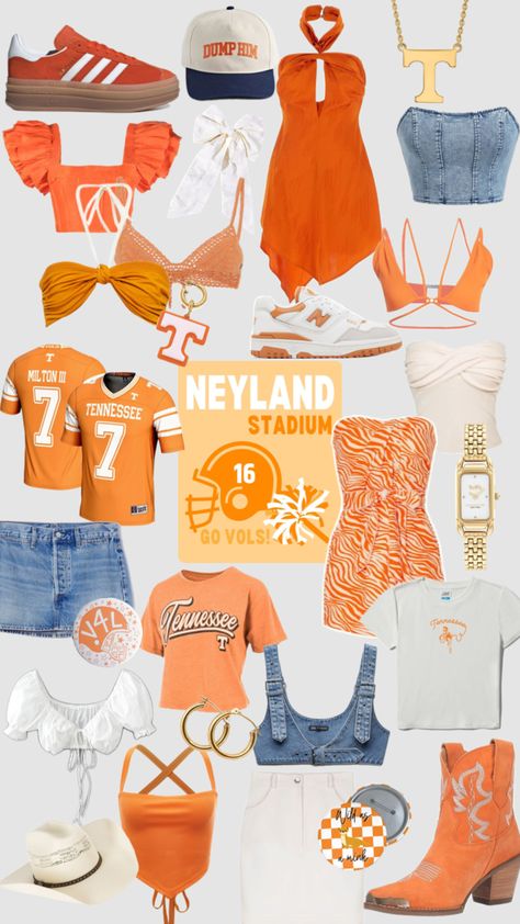 #tennessee #gameday #outfitinspo Utk Game Day Outfit, University Of Tennessee Outfits, Gameday College Outfits, Tennessee Gameday Outfit, Utk Gameday Outfit, Tennessee Football Outfits, Tennessee Vols Game Day Outfits, University Of Tennessee Gameday Outfit, Orange Gameday Outfit