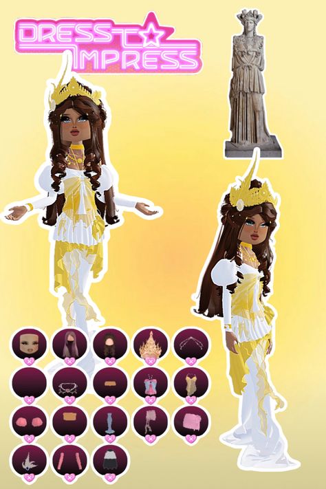 • 🏵️ • - #fyp #dti #dresstoimpress #dress #to #impress #roblox #dtiideas #aesthetic #outfitideas #dresstoimpressideas #idea #board #pin #robloxpin #robloxdti #robloxdresstoimpress Greek Goddess To Impress, Greek Goddess Outfit Dress To Impress, Greek God Dti Outfit, Dti Outfit Greek God, Dress To Impress Outfits Greek Goddess, Greek Goddess Dress To Impress Outfit, Statues Dress To Impress Outfit, Dress To Impress Theme Greek God/goddess, Dti Theme Greek Goddess