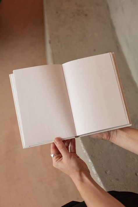 Woman Holding Book, Plain Book Page Aesthetic, Book With Blank Pages, Pencil Labels, Metal Name Tags, School Name Labels, Empty Book, Bullet Pen, Wedding Address Labels