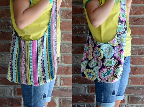 Sling Bag Pattern, Handbag Sewing, Hobo Bag Patterns, Sew Patterns, Boho Clutch, Reversible Bag, Sew Ins, Market Bags, Sewing Tutorials Free