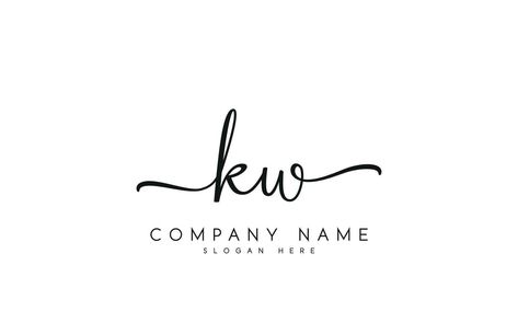 Handwriting signature style letter kw logo design in white background. pro vector. Kw Logo Design Letter, Kw Logo Design, Handwriting Signature, Letter Logo Design, Lettering Design, Company Names, Signature Style, Handwriting, Vector Art