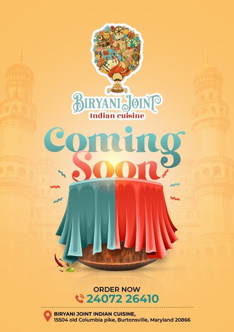 Biryani Joint Coming Soon Creative Ads | Creative Biryani Post
 #biryani #Biryanifoods #biryaniads #biryanipost #socialmediabiryanipost #socialmediaads #creativeads #creativebiryaniads #shivgraphicdesigner Coming Soon Creative Design, Coming Soon Creative Post, Coming Soon Food Design, Coming Soon Social Media Design, Coming Soon Social Media Post, Opening Soon Creative Ads, Coming Soon Poster Design Creative, Biryani Creative Ads, Coming Soon Creative Ads