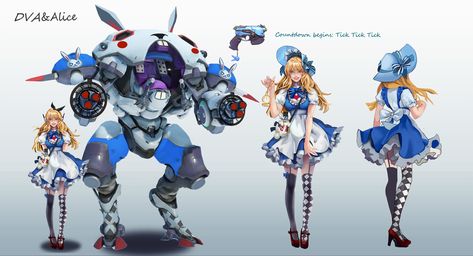 ArtStation - DVA&Alice, ye viki Dva Skin Concept, Overwatch Concept, Overwatch Hero Concepts, Overwatch Skin Concepts, Yamaguchi Haikyuu, Dva Overwatch, Astronaut Illustration, Overwatch Drawings, Countdown Begins