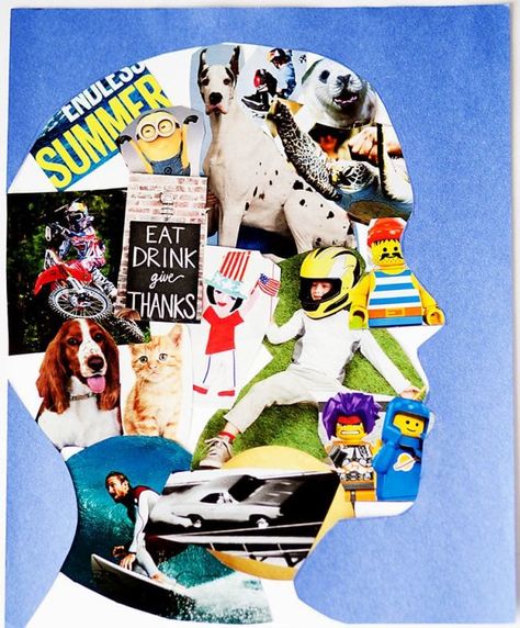 22 Ways to Introduce Yourself to Your Students, In Person or Online Collage Art Ideas, Kix Cereal, Magazine Collage, Collage Ideas, Year 7, Therapy Tools, Book Drawing, Identity Art, Elementary Art