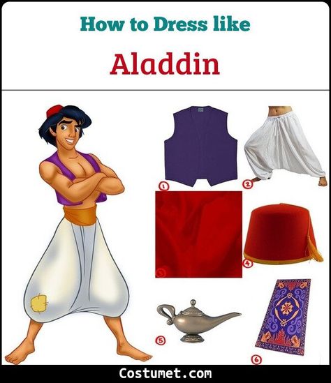 Diy Aladdin Costume, Aladdin Inspired Outfits, Aladin Musical, Aladdin Costume Diy, Aladdin Halloween, Turban Diy, Couples Fancy Dress, White Harem Pants, Aladdin Musical