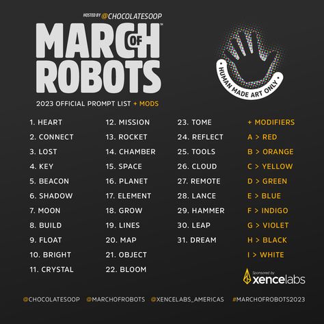 MARCH OF ROBOTS – design your own robot! – BrushWarriors Robots Artworks, 30 Day Art Challenge, 31 Day Challenge, Journal Challenge, Robot Illustration, Drawing Ideas List, Creative Drawing Prompts, Drawing Prompt, Creative Challenge