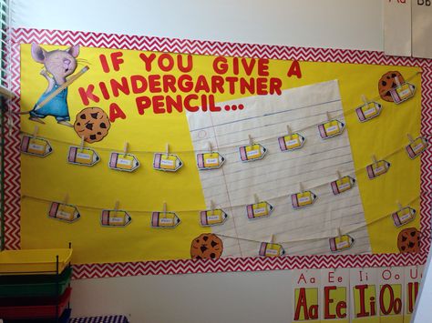 If You Give A Kindergartener A Pencil Bulletin Board, Book Theme Bulletin Board Ideas, Arthur Classroom Theme, Hungry For A Good Book Bulletin Board, Character Theme Classroom, Storybook Bulletin Board Ideas, Story Book Classroom Decor, Book Characters Classroom Decor, Classroom Book Theme