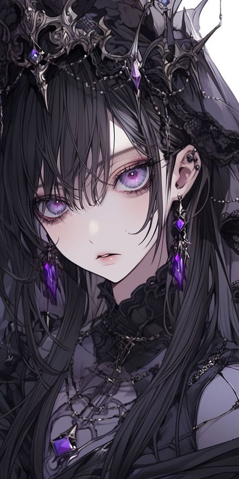 Anime Dark Queen, Anime Queen Art, Anime Demon Woman, Anime Queen, Anime Gothic, Queen Drawing, Gothic Images, Drawing Comics, Anime Show