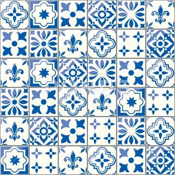 Irish Pattern, Greek Pattern, Tile Design Pattern, Portuguese Tile, Portuguese Tiles, Geometric Vector, Blue Tile, Tile Inspiration, Blue Pottery