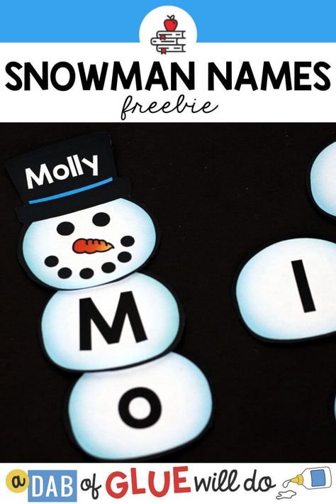 This Snowman Names free Printable is perfect for those chilly winter months when you are trying to keep your students busy inside. Snowman Names, Snowman Name, Name Building, Name Snowman, Name Activity, Water Study, Preschool Names, January Activities, Name Practice